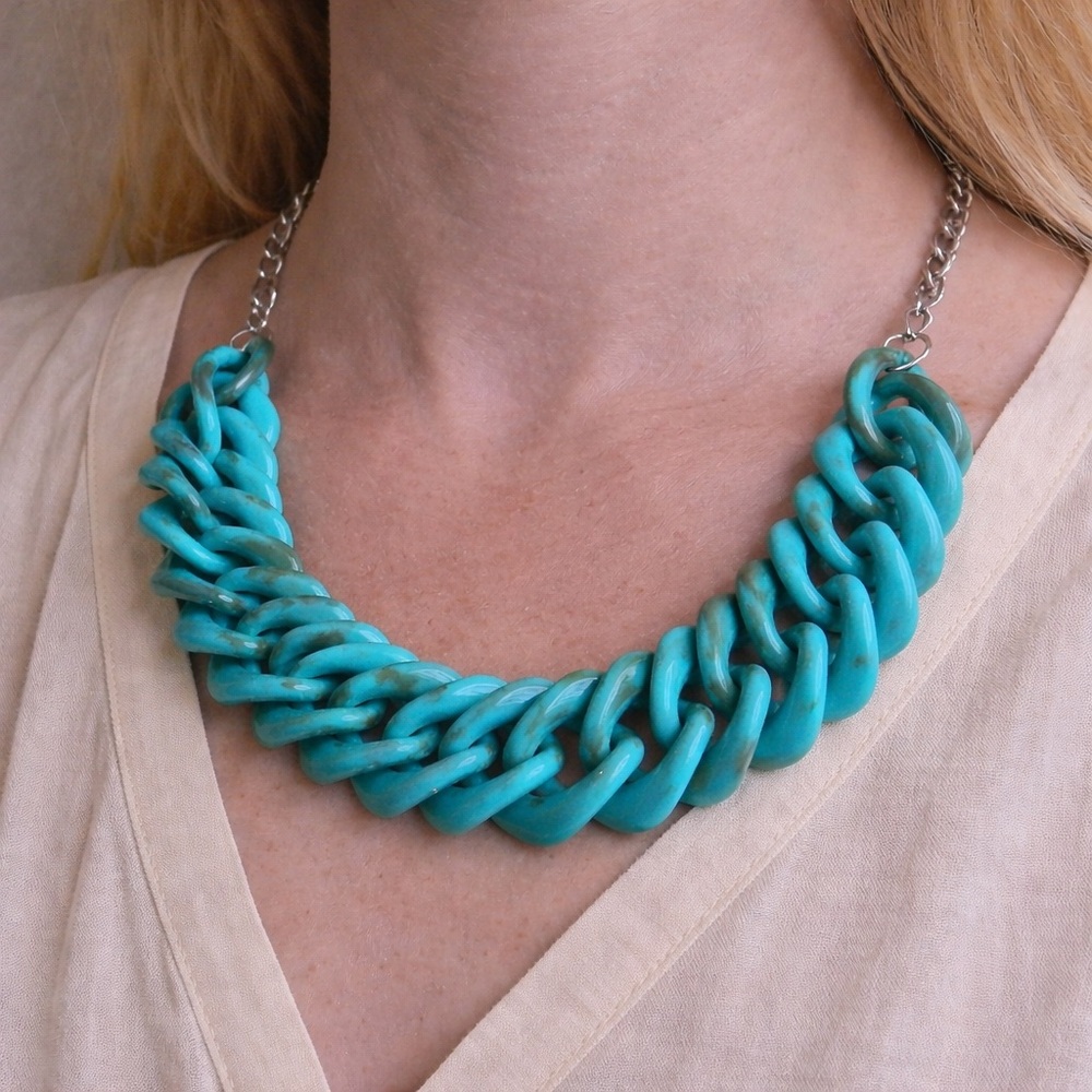 Boutique Turquoise Chain Necklace
